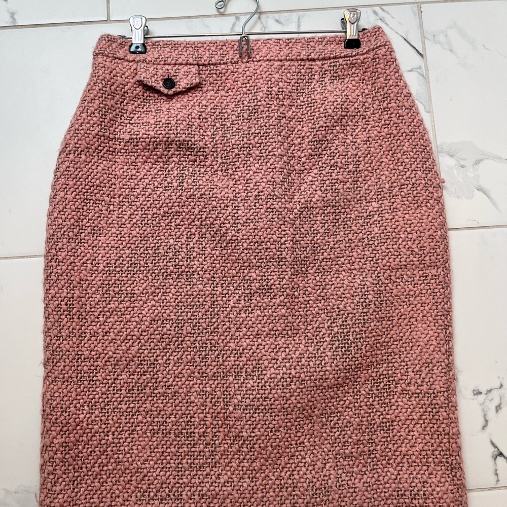 J. Crew Pink Tweed Pencil Skirt